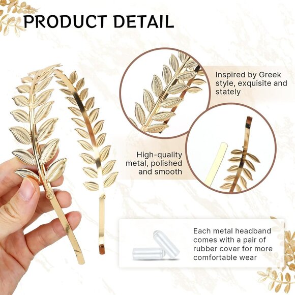 8 Pcs Gold Metal Headbands Women Girls Teens Elegant Leaf Butterfly Flowers Jewe - Picture 3 of 8